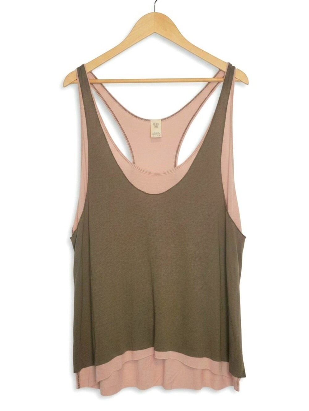Free People We The Free Layered Scoop Tank in Pink and Brown